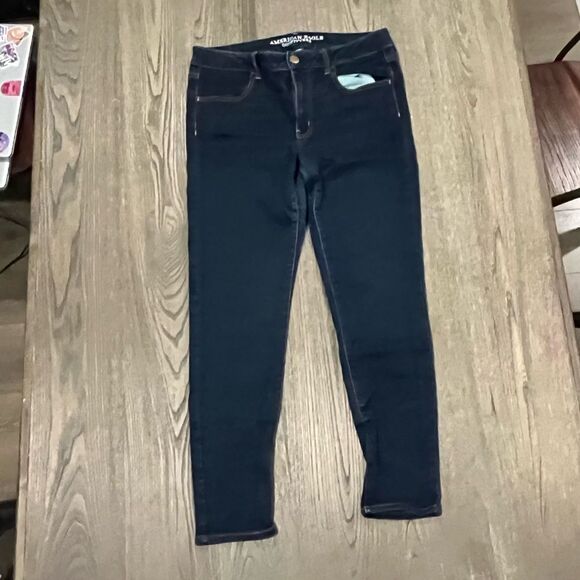 American Eagle Outfitters Super Stretch Skinny Jeans Denim Dark Wash Size 6 - Picture 1 of 11
